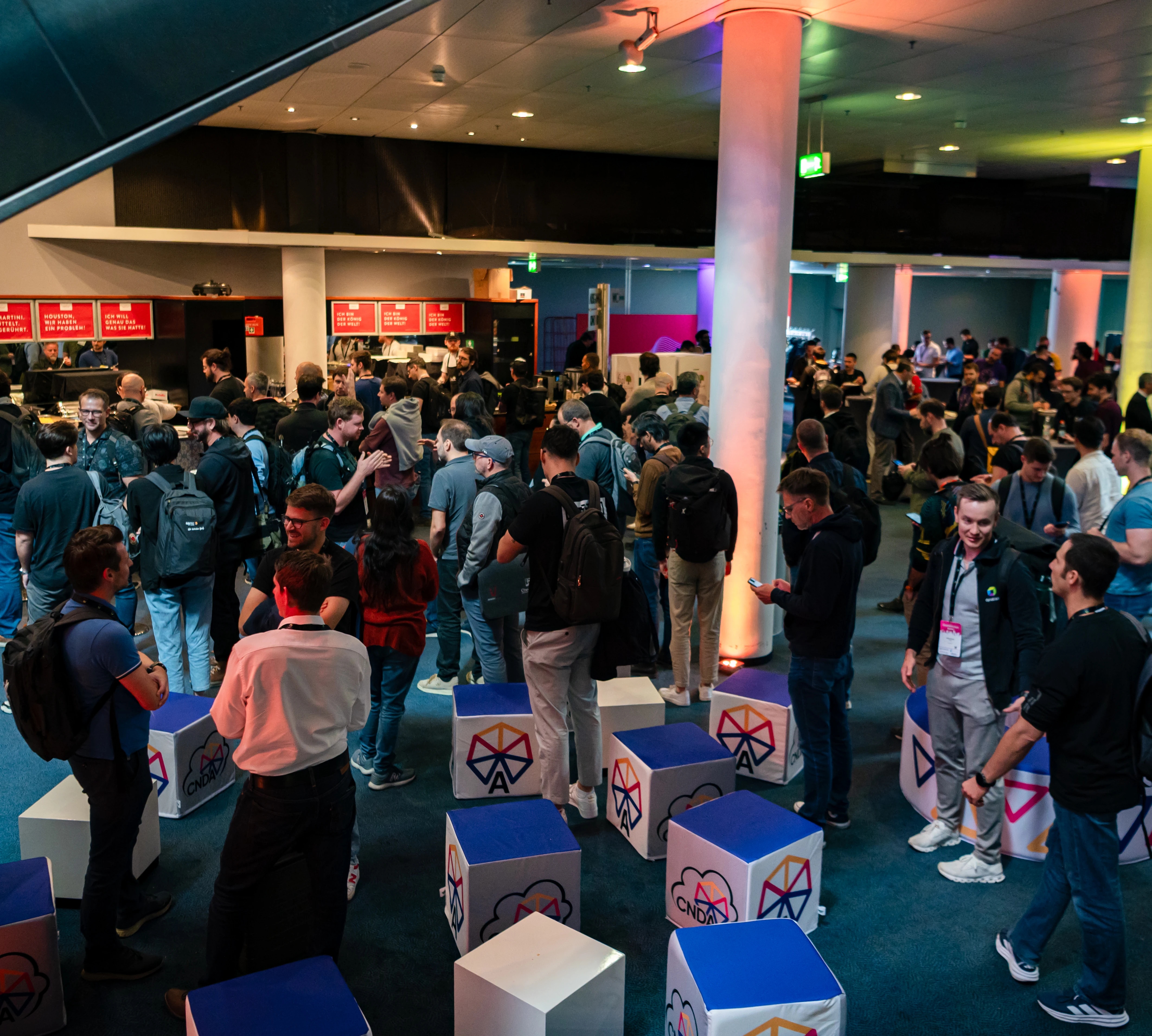 Attendees networking and talking to each other