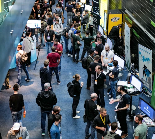 Vendors showcasing their products at individual booths